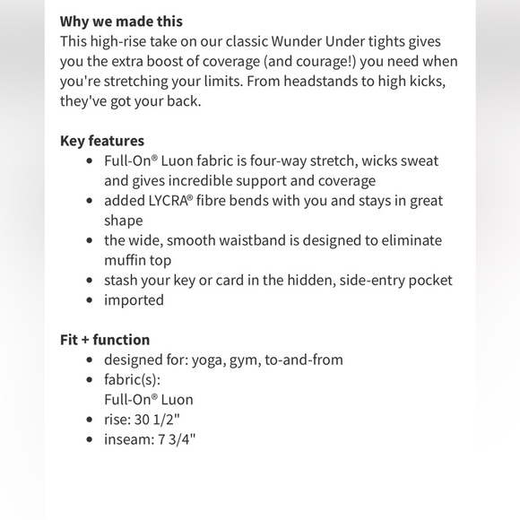 Lululemon Wunder Under High Rise Leggings - Picture 5 of 8